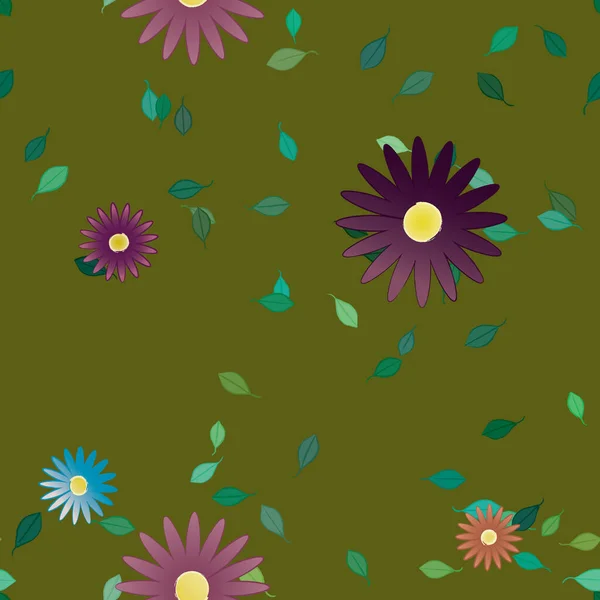 Fleurs Fleur Papier Peint Illustration Vectorielle Beau Fond Botanique — Image vectorielle