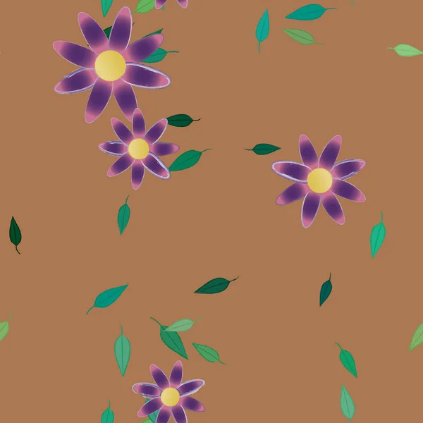 Bunga Wallpaper Mekar Gambar Vektor Latar Belakang Botani Yang Indah - Stok Vektor