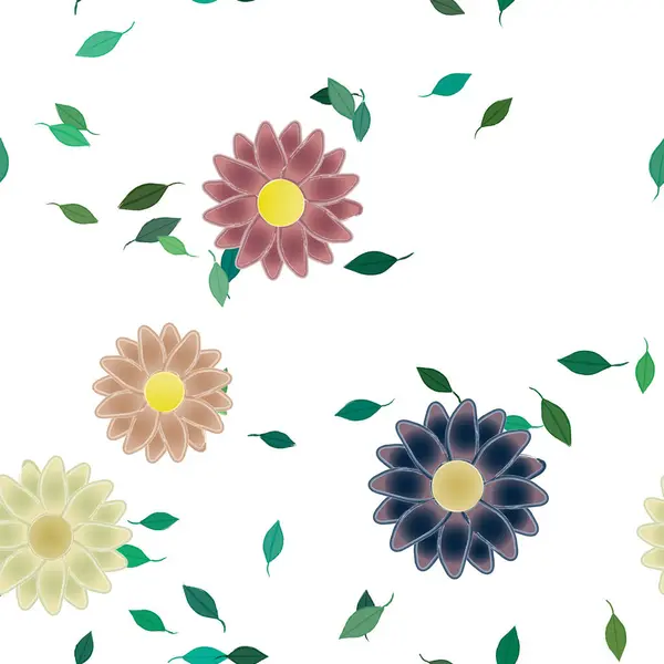 Botanische Blumen Muster Hintergrund Florale Vektor Illustration — Stockvektor