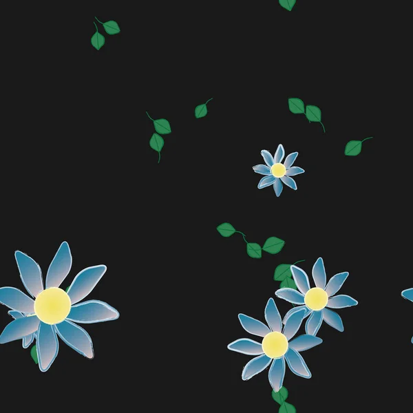 Laub Botanischer Hintergrund Blumen Vektor Illustration — Stockvektor