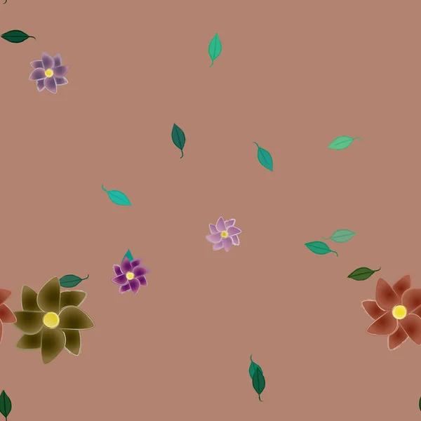 Feuillage Fleuri Papier Peint Fleuri Fleurs Illustration Vectorielle — Image vectorielle