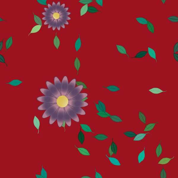 Fundo Botânico Floral Flores Ilustração Vetorial — Vetor de Stock