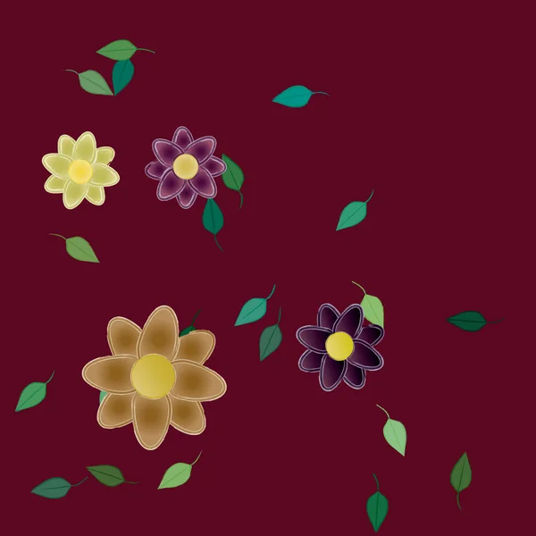 Botaniczne Kwiaty Wzór Tło Wektor Ilustracja — Wektor stockowy