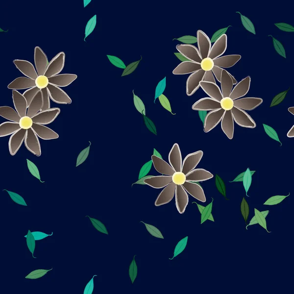 Beau Fond Motif Fleurs Botaniques Illustration Vectorielle Florale — Image vectorielle