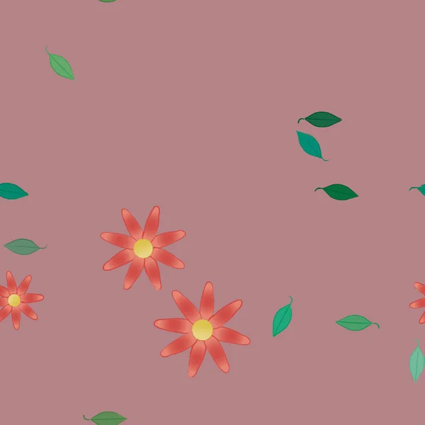 Fundo Botânico Floral Flores Ilustração Vetorial — Vetor de Stock