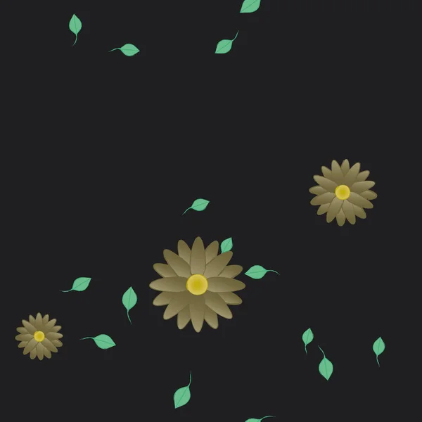 Vacker Botanisk Bakgrund Blommor Vektor Illustration — Stock vektor