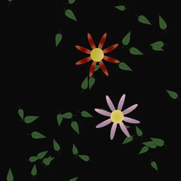 Flores Verano Fondo Vector Ilustración — Archivo Imágenes Vectoriales