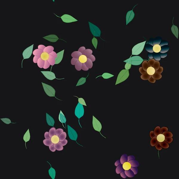 Blommor Vektor Illustration Vacker Botanisk Bakgrund — Stock vektor