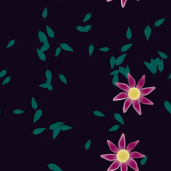 Flores Verano Fondo Vector Ilustración — Vector de stock