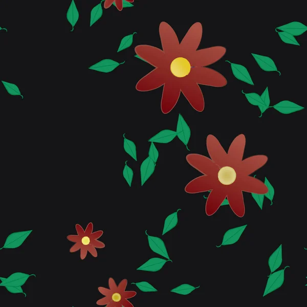 Botaniska Blommor Mönster Bakgrund Vektor Illustration — Stock vektor