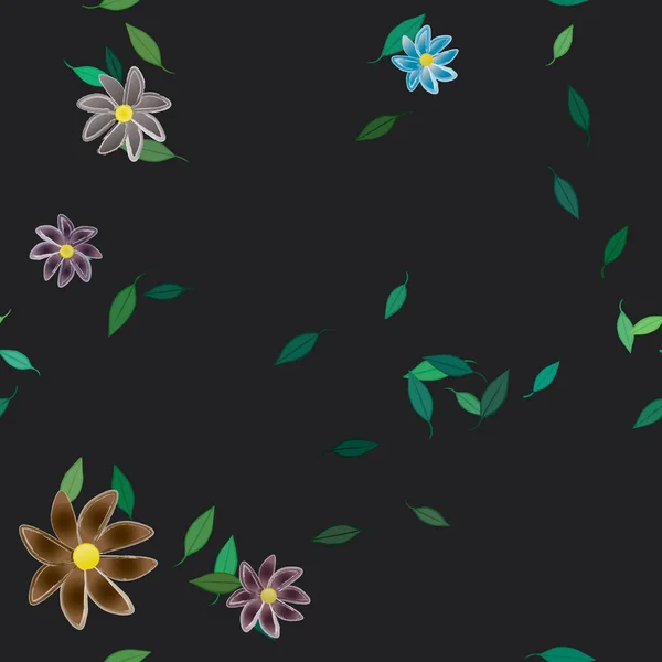 Fleurs Botaniques Motif Fond Illustration Vectorielle Florale — Image vectorielle