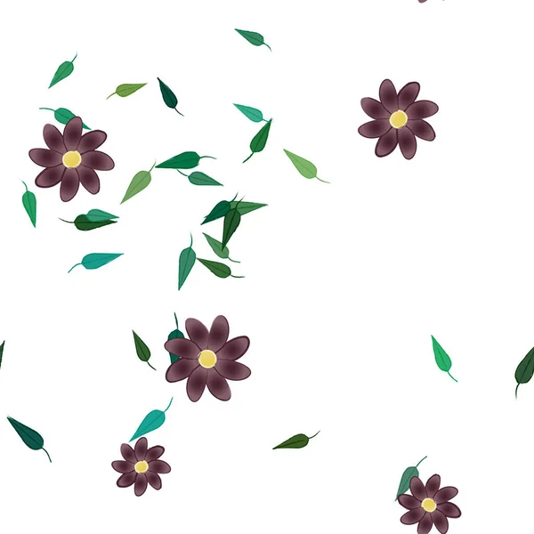 Piękne Tło Botaniczne Kwiaty Wektor Ilustracja — Wektor stockowy