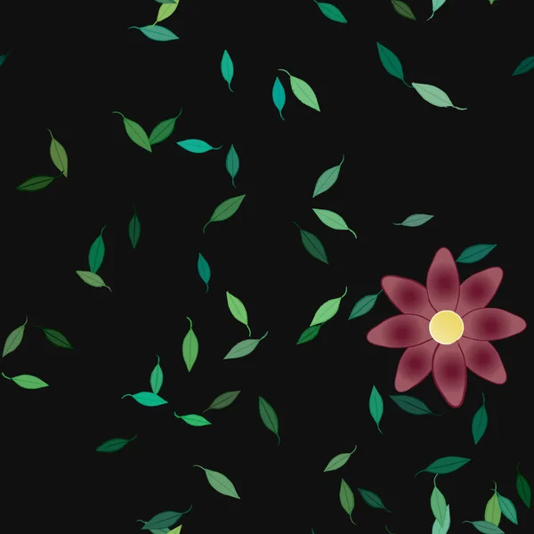 无缝花开花墙纸 矢量插图 美丽的植物学背景 — 图库矢量图片