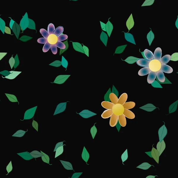 Flores Vector Ilustración Hermoso Fondo Botánico — Vector de stock