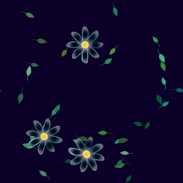 Fundo Botânico Floral Flores Ilustração Vetorial — Vetor de Stock