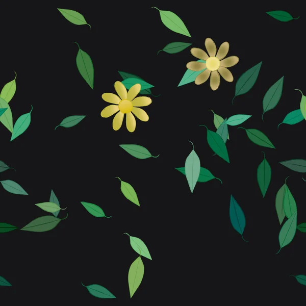 Sömlösa Blommor Blomma Tapet Vektor Illustration Vacker Botanisk Bakgrund — Stock vektor