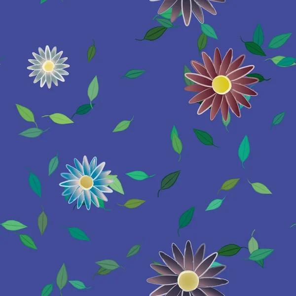 Flores Florecen Fondo Pantalla Vector Ilustración Hermoso Fondo Botánico — Archivo Imágenes Vectoriales