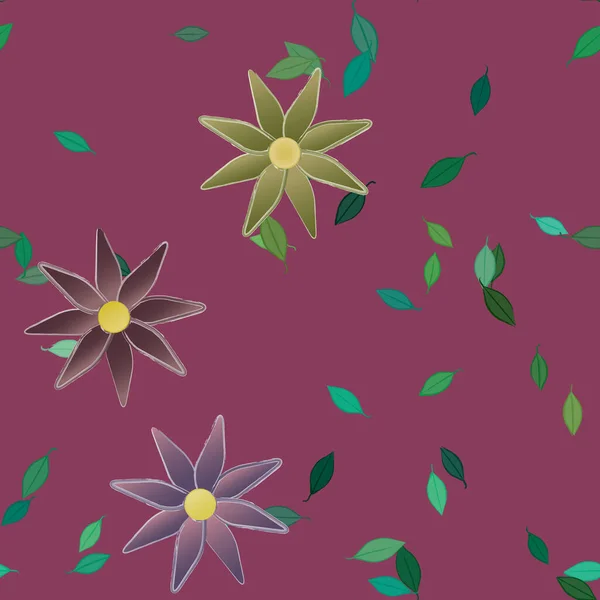 Feuillage Fond Botanique Fleurs Illustration Vectorielle — Image vectorielle