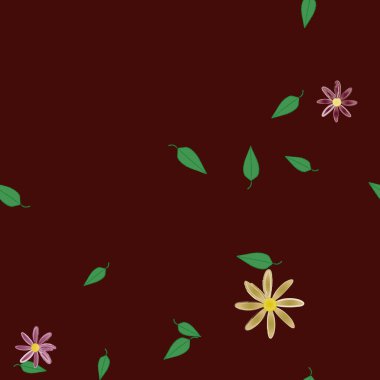 Çiçekler ve yapraklarla kusursuz bir desen.