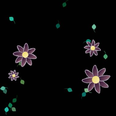 Çiçekler ve yapraklarla kusursuz bir desen.