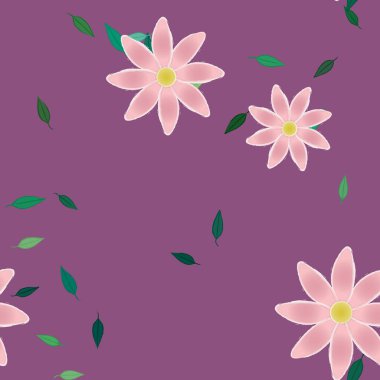 Çiçekler ve yapraklarla kusursuz bir desen.