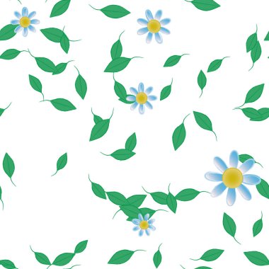 Kusursuz çiçek arkaplanı, çiçek desenli arkaplan, vektör illüstrasyonu