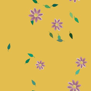 Çiçeksel botanik arka plan, çiçek vektör çizimi