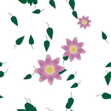 Çiçek yaprakları, çiçekler duvar kağıtları, vektör illüstrasyonları..