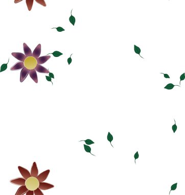 Çiçekler ve yapraklarla kusursuz bir desen.