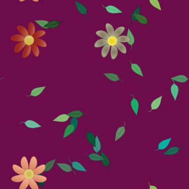 yaz çiçekleri arka plan, vektör illüstrasyonu