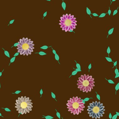 Çiçek yaprakları, çiçekler duvar kağıtları, vektör illüstrasyonları..