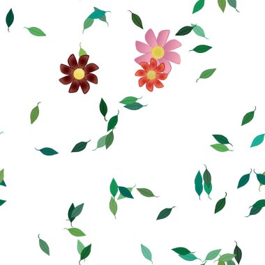 yaz çiçekleri arka plan, vektör illüstrasyonu