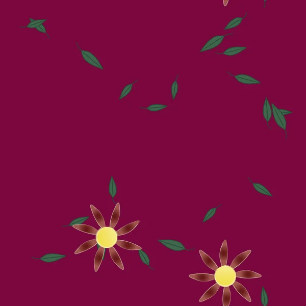 Botanické Květiny Vzor Pozadí Květinový Vektor Ilustrace — Stockový vektor