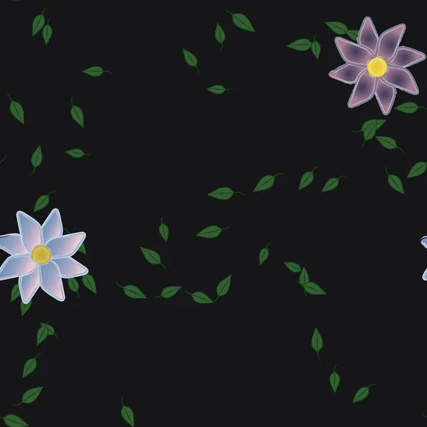 Botaniczne Kwiaty Wzór Tło Wektor Ilustracja — Wektor stockowy