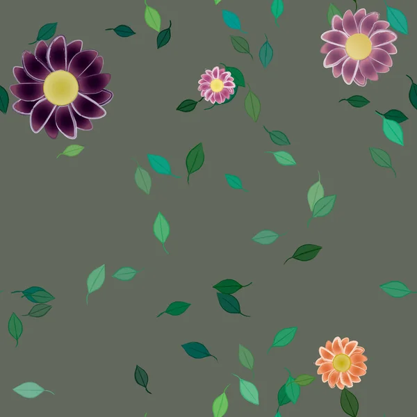 Summer Flowers Background Vector Illustration — Stock Vector