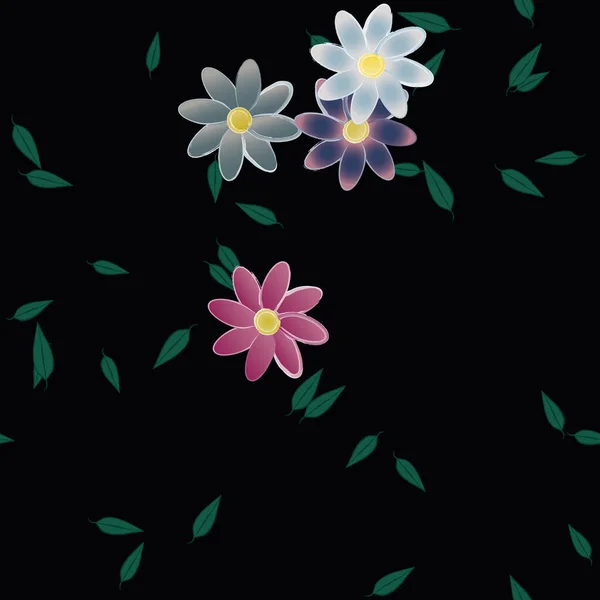 Flores Verano Fondo Vector Ilustración — Vector de stock