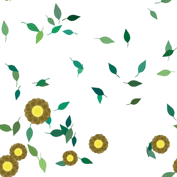 Blossom Foliage Flowers Bloom Wallpaper Vector Illustration — Stock Vector