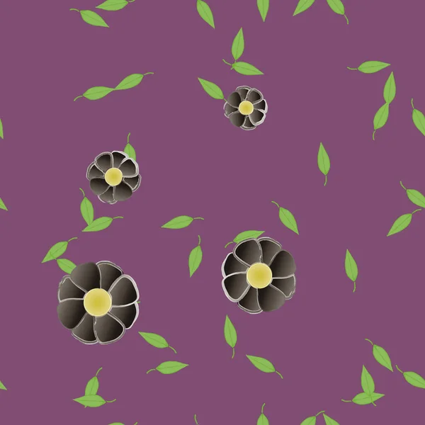 Vector Naadloos Patroon Met Bloemen Bladeren — Stockvector