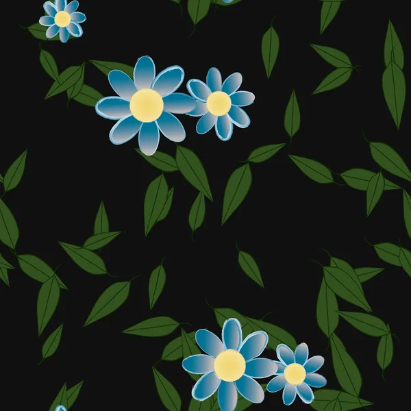 Blad Botanisk Bakgrund Blommor Vektor Illustration — Stock vektor