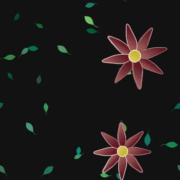 Abstracto Flores Botánicas Patrón Fondo Vector Floral Ilustración — Archivo Imágenes Vectoriales