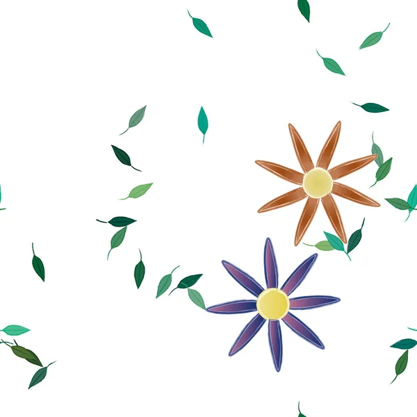 Blomma Blad Blommor Blomma Tapet Vektor Illustration — Stock vektor