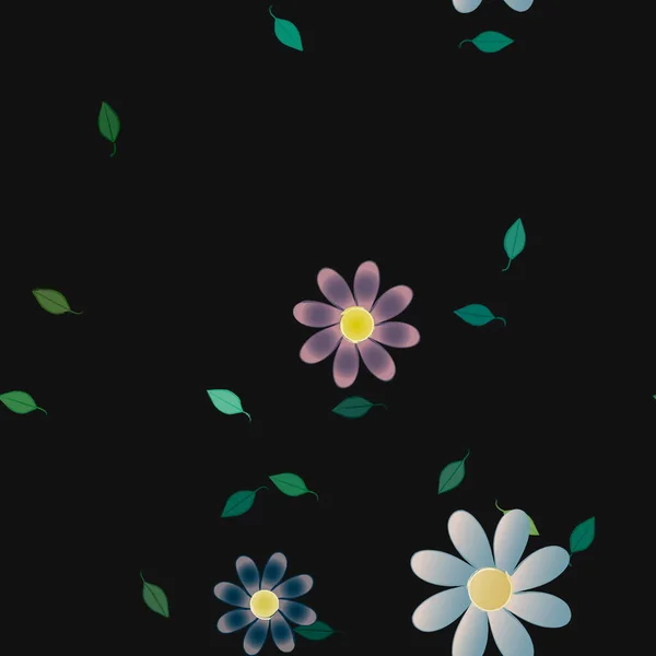 Abstraktní Botanické Květiny Vzor Pozadí Květinový Vektor Ilustrace — Stockový vektor