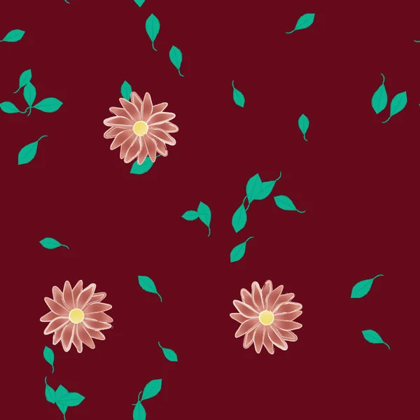 Feuillage Fleuri Papier Peint Fleuri Fleurs Illustration Vectorielle — Image vectorielle