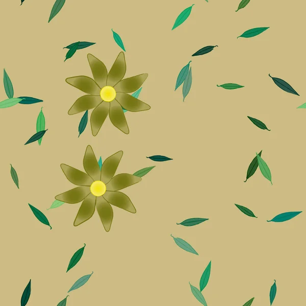 Botaniska Blommor Mönster Bakgrund Vektor Illustration — Stock vektor