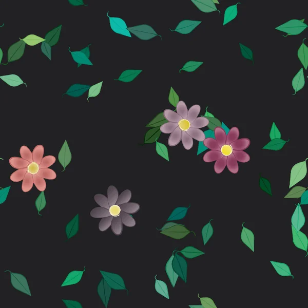 Laub Botanischer Hintergrund Blumen Vektor Illustration — Stockvektor