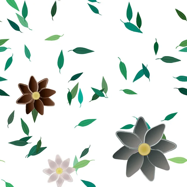 花が咲く壁紙ベクターイラスト美しい植物の背景 — ストックベクタ