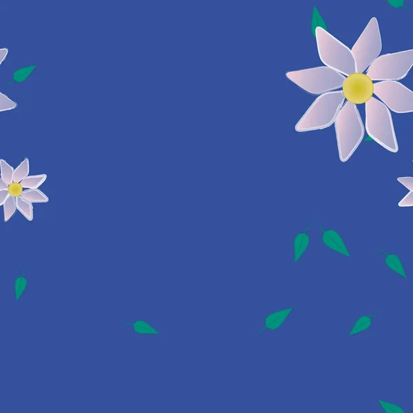 Vector Naadloos Patroon Met Bloemen Bladeren — Stockvector