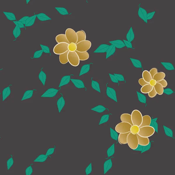 Бесшовные Цветы Цветут Обои Векторная Иллюстрация Красивый Ботанический Фон — стоковый вектор