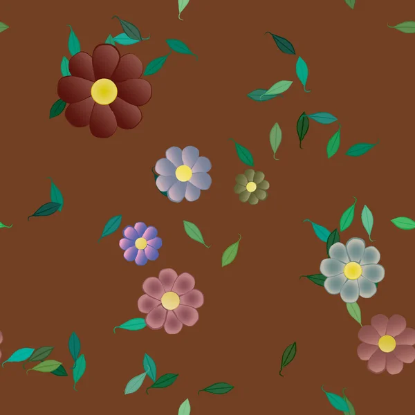 Fundo Floral Colorido Flores Ilustração Vetorial — Vetor de Stock