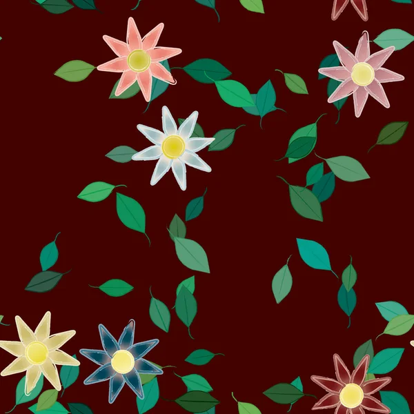 Fleurs Fleur Papier Peint Illustration Vectorielle Beau Fond Botanique — Image vectorielle